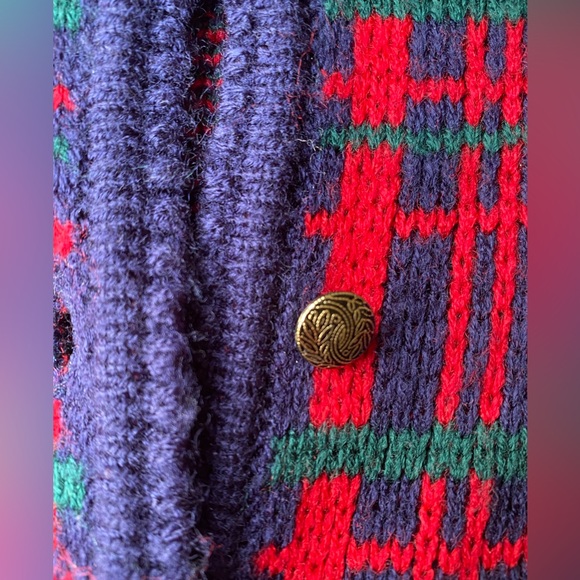 Eaton button down plaid cardigan vintage - Picture 5 of 11